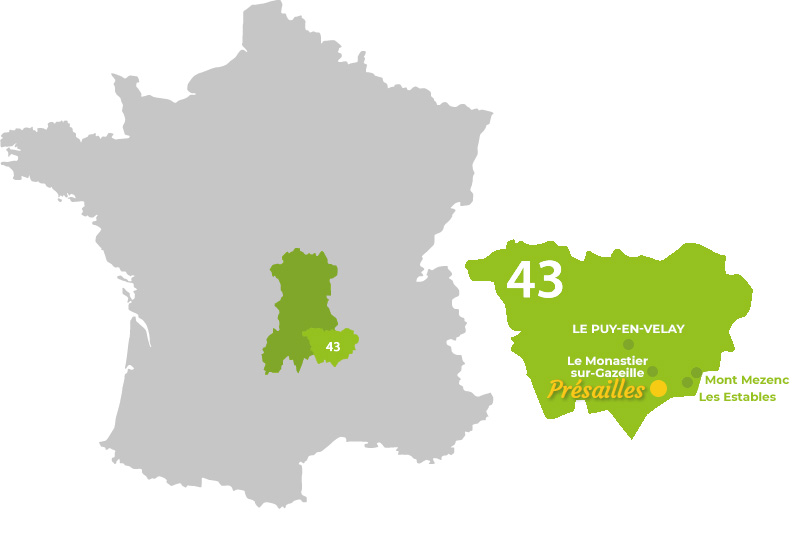Carte de France - Présailles, Haute-Loire